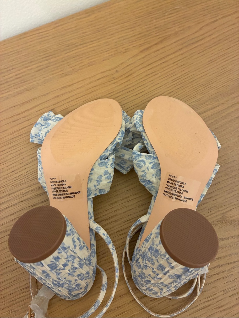 JustFab Poppy Heeled Sandal in Blue Floral. Size 6. NWOT - Picture 4 of 8